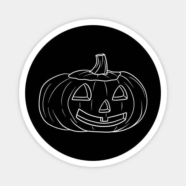 Halloween Jack O' Lantern White Line Design Magnet by saradaboru